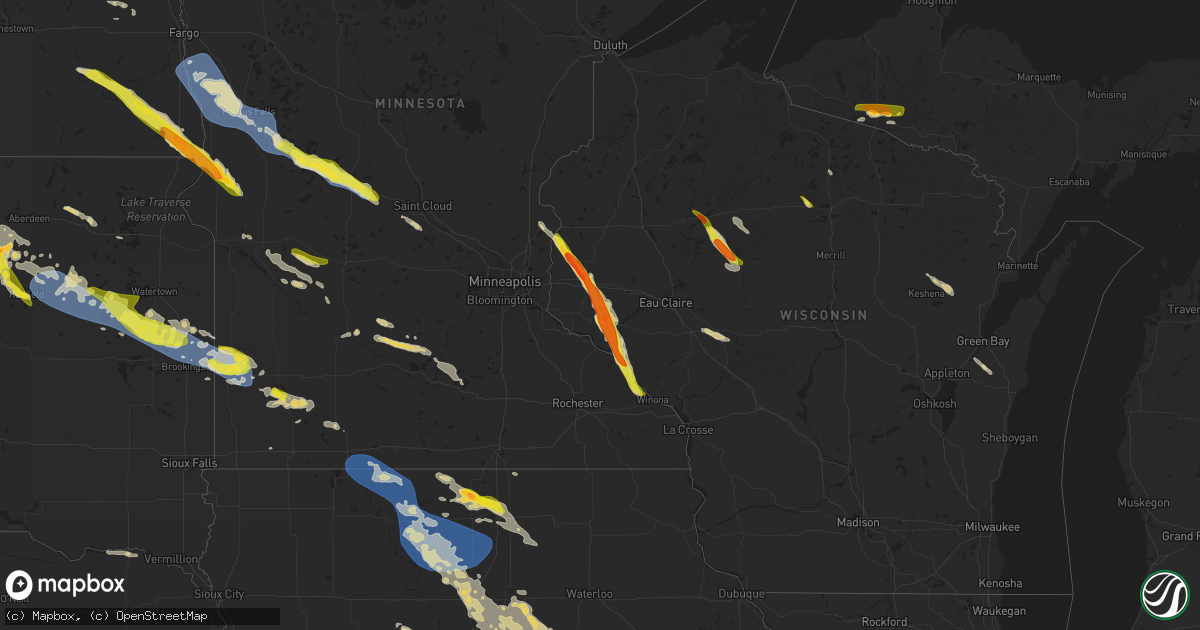 Hail map on June 19, 2025