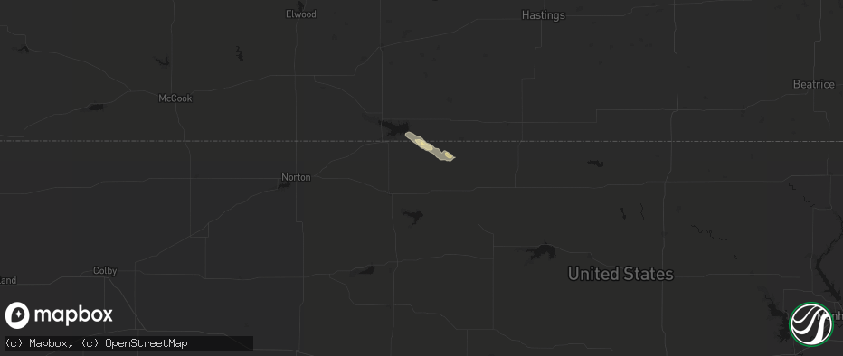 Hail map in Agra, KS on June 19, 2026