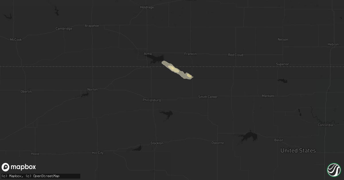 Hail map in Agra, KS on June 19, 2026