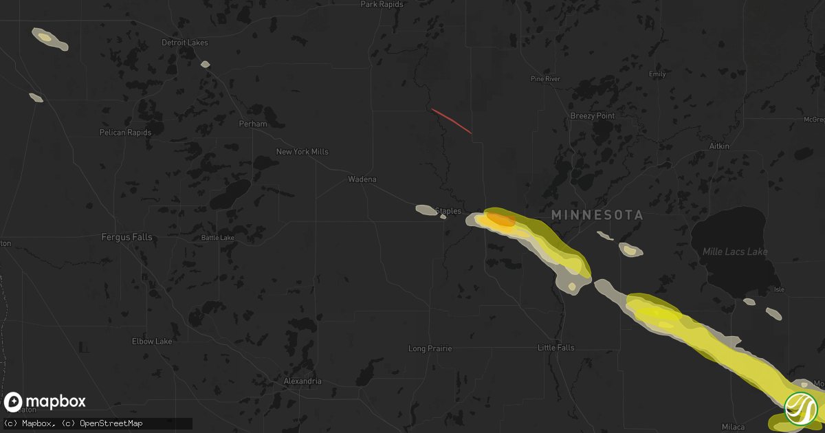 Hail map in Aldrich, MN on June 19, 2026