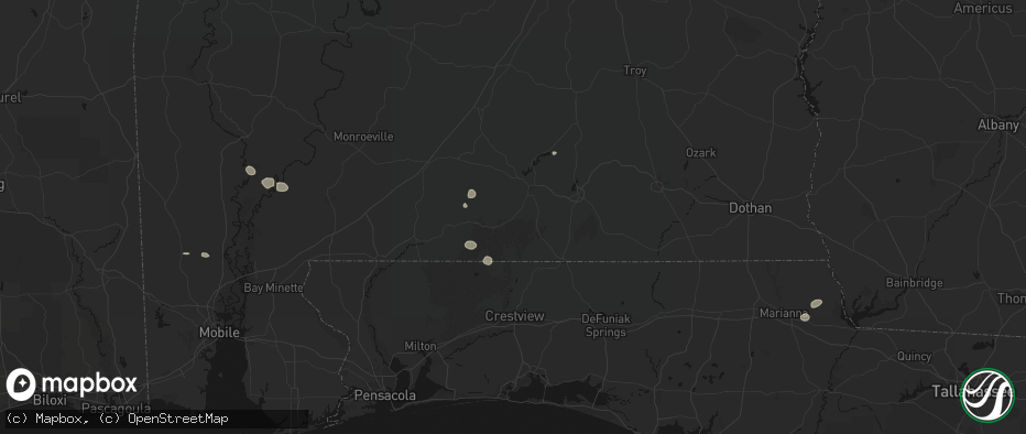 Hail map in Andalusia, AL on June 19, 2026