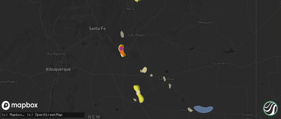 Hail map in Anton Chico, NM on June 19, 2026