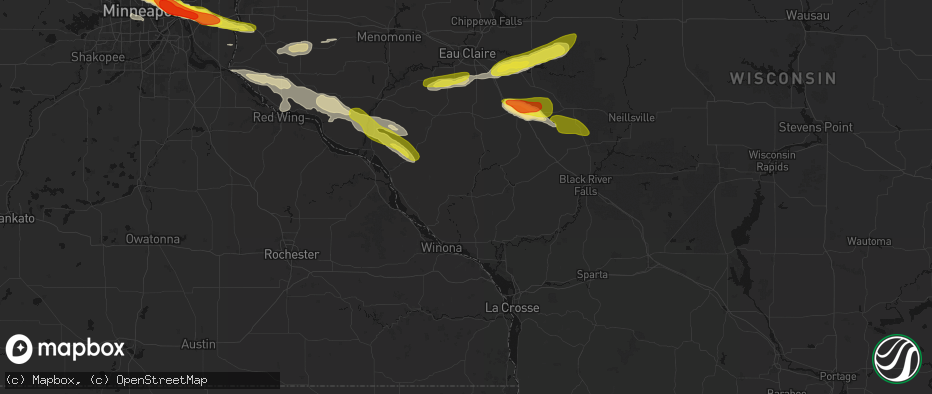 Hail map in Arcadia, WI on June 19, 2026