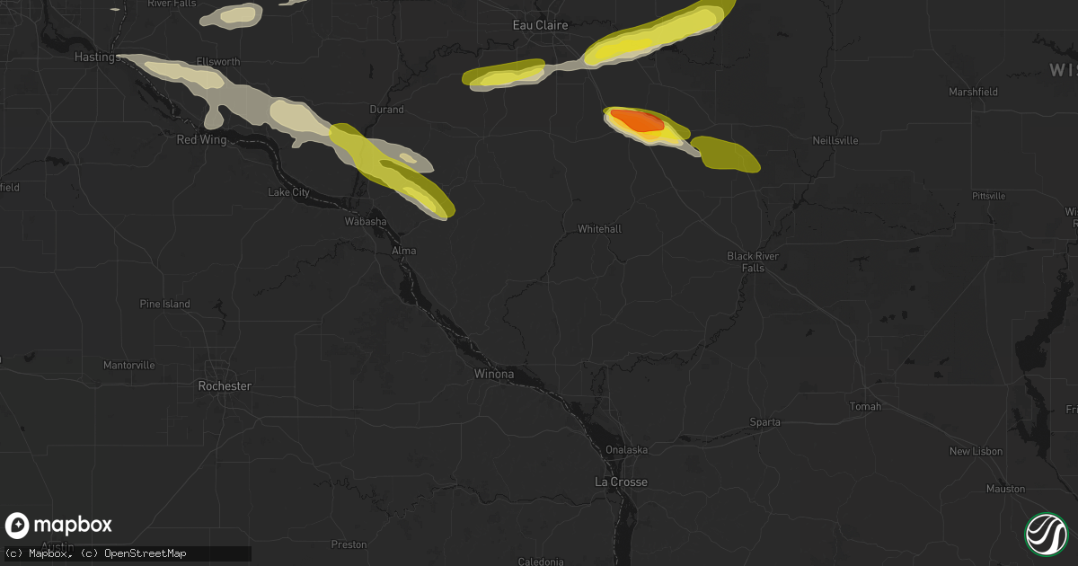 Hail map in Arcadia, WI on June 19, 2026