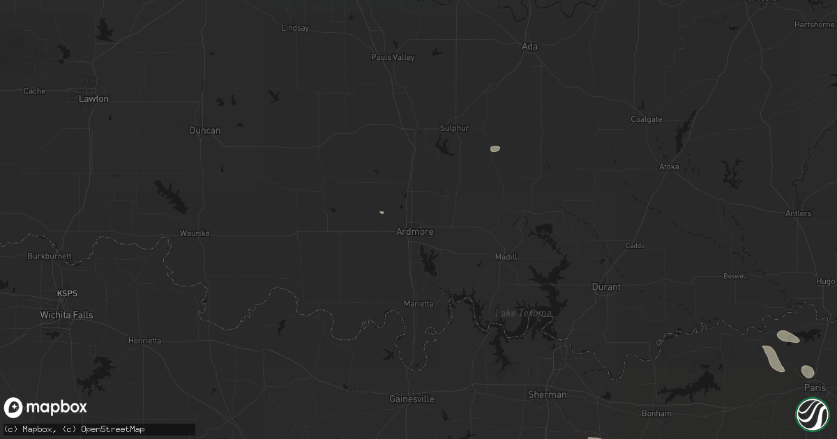 Hail map in Ardmore, OK on June 19, 2026