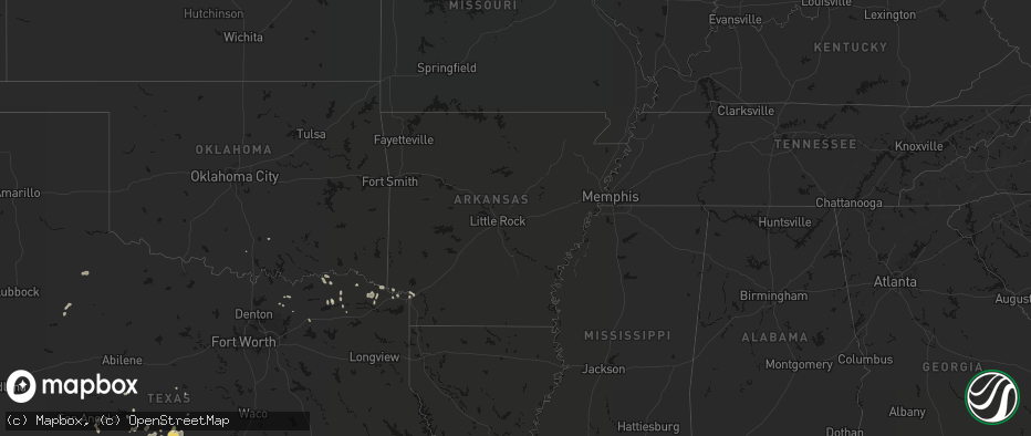 Hail map in Arkansas on June 19, 2026