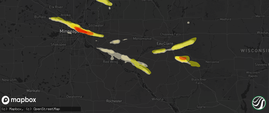 Hail map in Arkansaw, WI on June 19, 2026