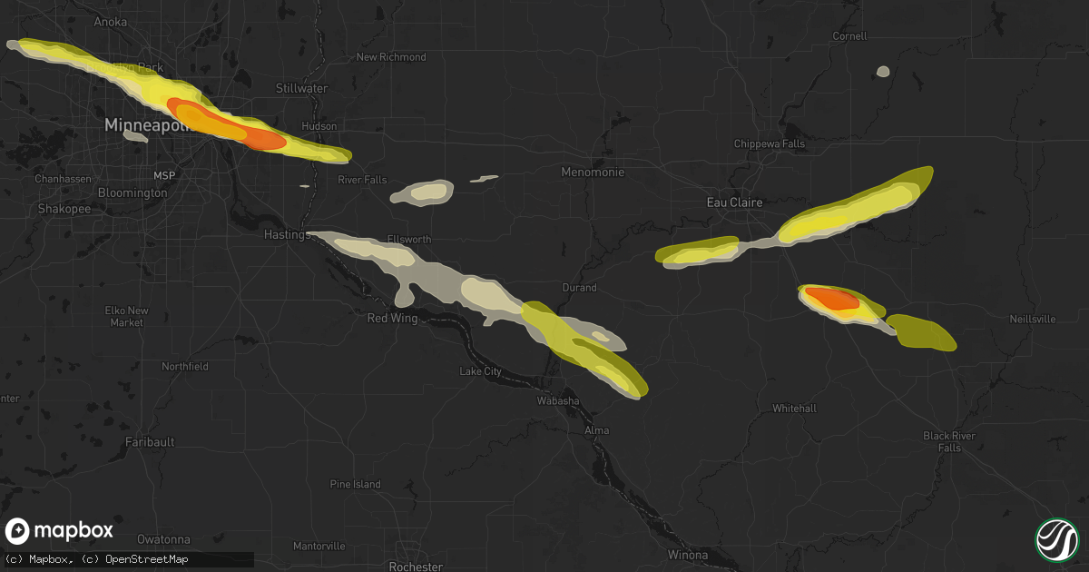 Hail map in Arkansaw, WI on June 19, 2026