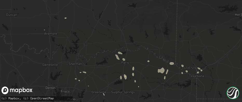 Hail map in Arthur City, TX on June 19, 2026