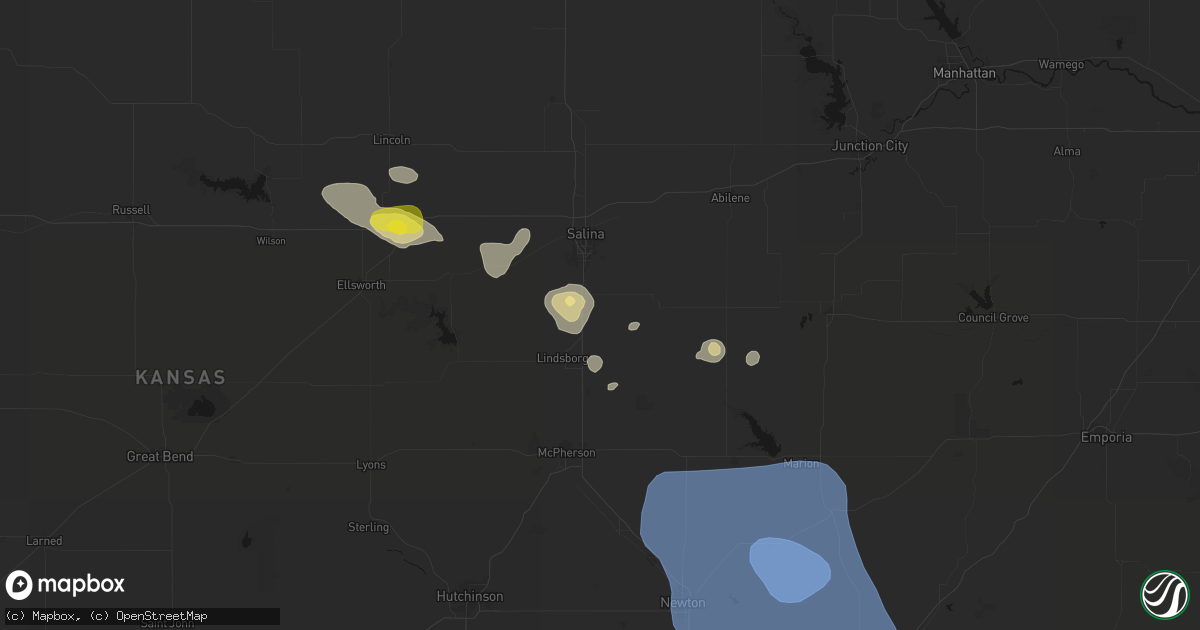 Hail map in Assaria, KS on June 19, 2026