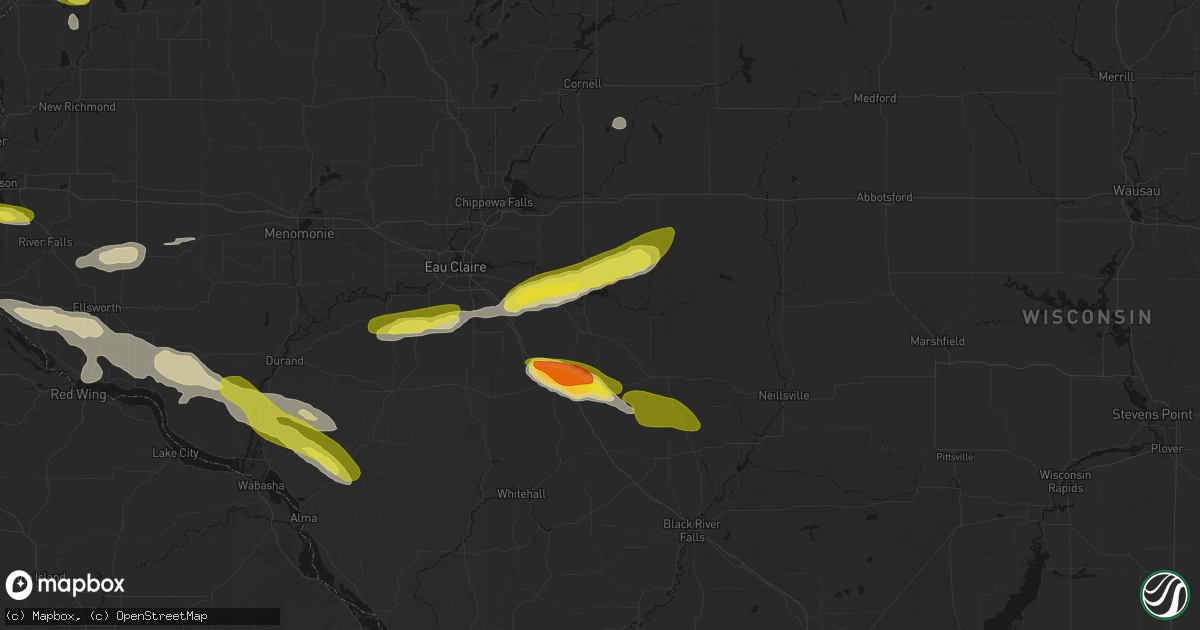Hail map in Augusta, WI on June 19, 2026