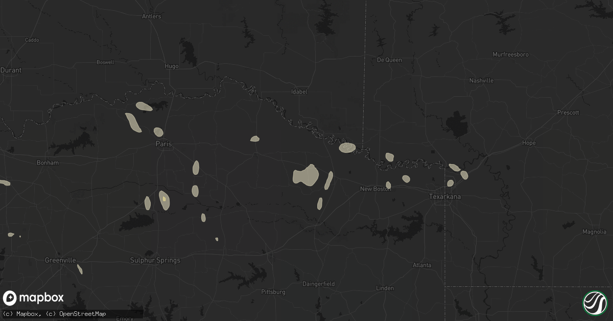 Hail map in Avery, TX on June 19, 2026