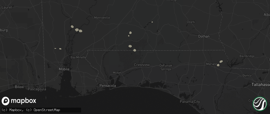 Hail map in Baker, FL on June 19, 2026