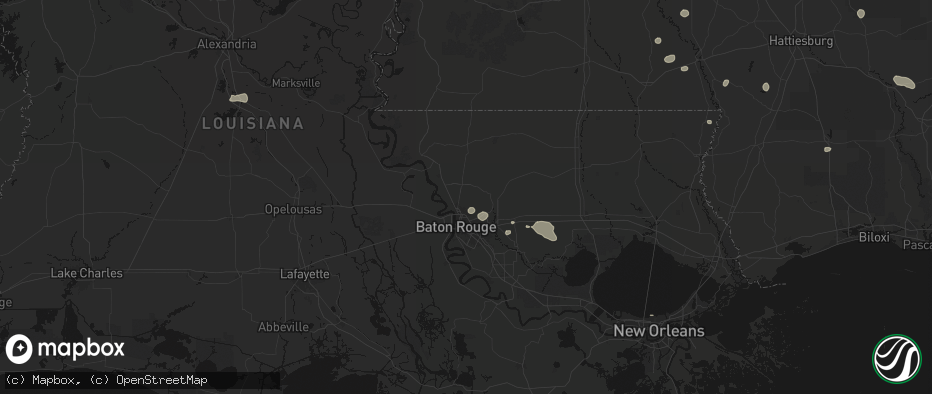 Hail map in Baker, LA on June 19, 2026