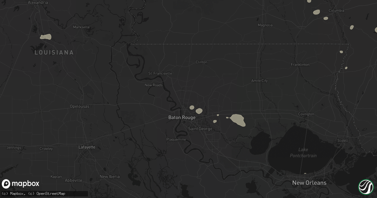 Hail map in Baker, LA on June 19, 2026