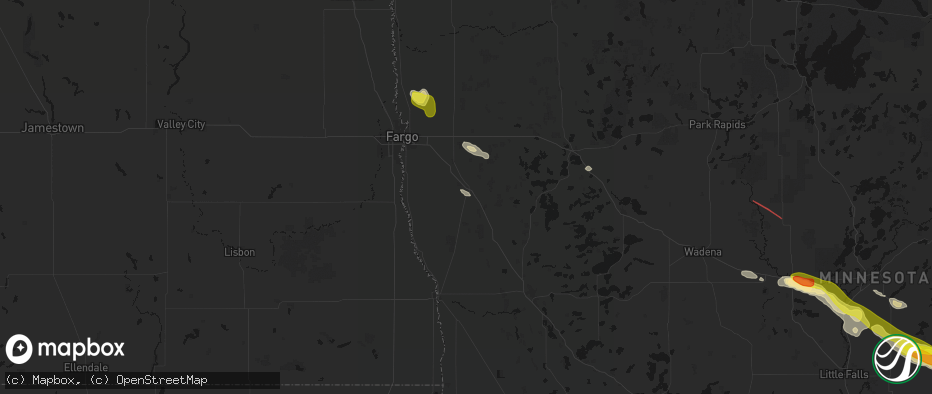 Hail map in Barnesville, MN on June 19, 2026
