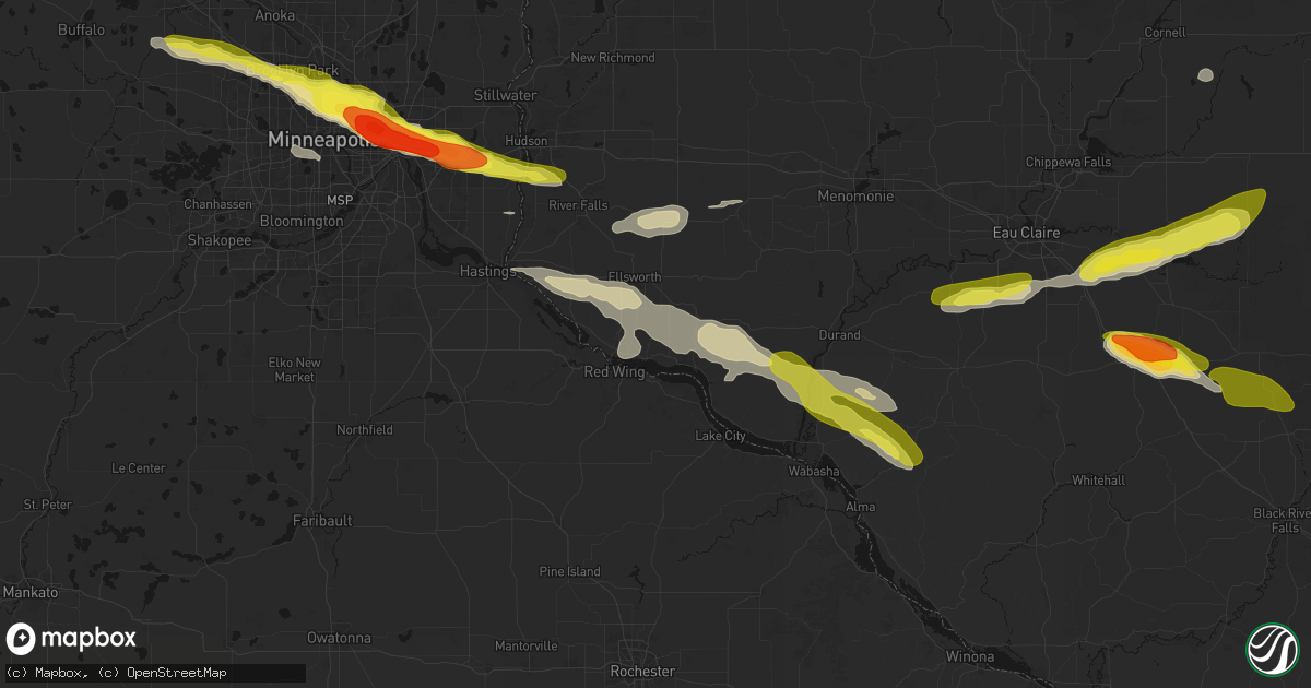 Hail map in Bay City, WI on June 19, 2026