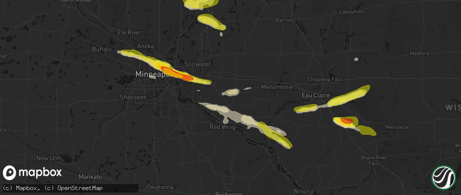 Hail map in Beldenville, WI on June 19, 2026