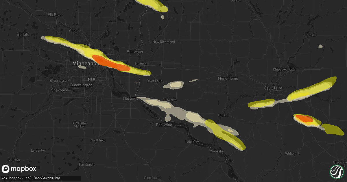 Hail map in Beldenville, WI on June 19, 2026
