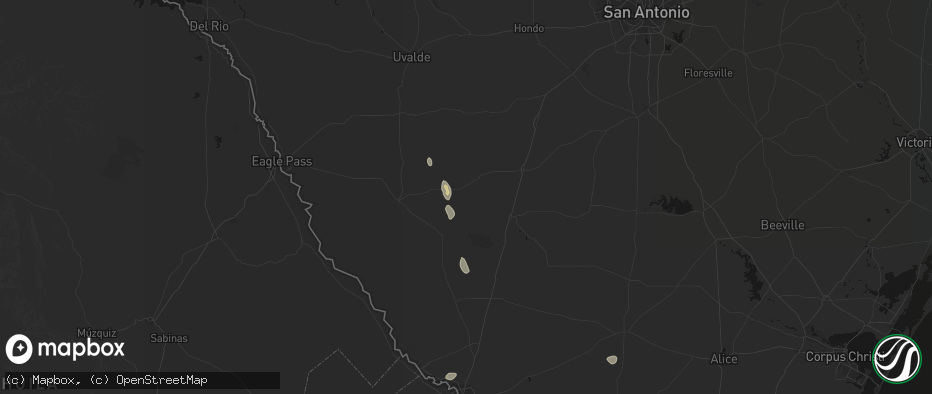 Hail map in Big Wells, TX on June 19, 2026