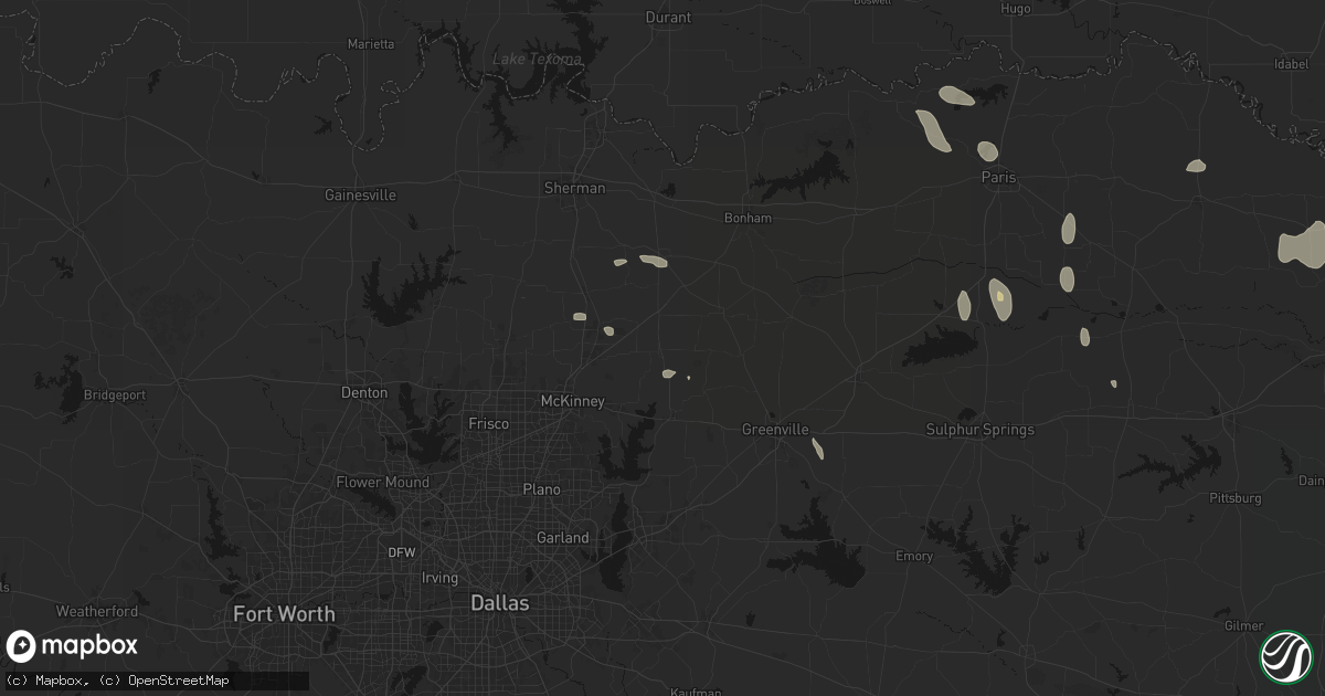 Hail map in Blue Ridge, TX on June 19, 2026
