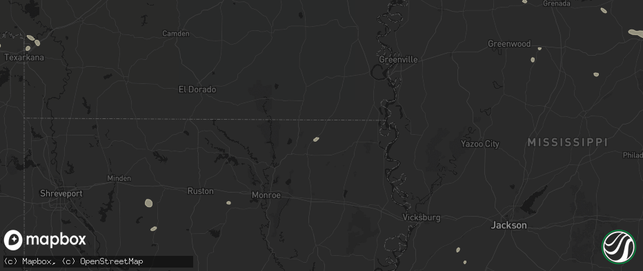 Hail map in Bonita, LA on June 19, 2026
