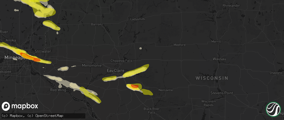 Hail map in Boyd, WI on June 19, 2026