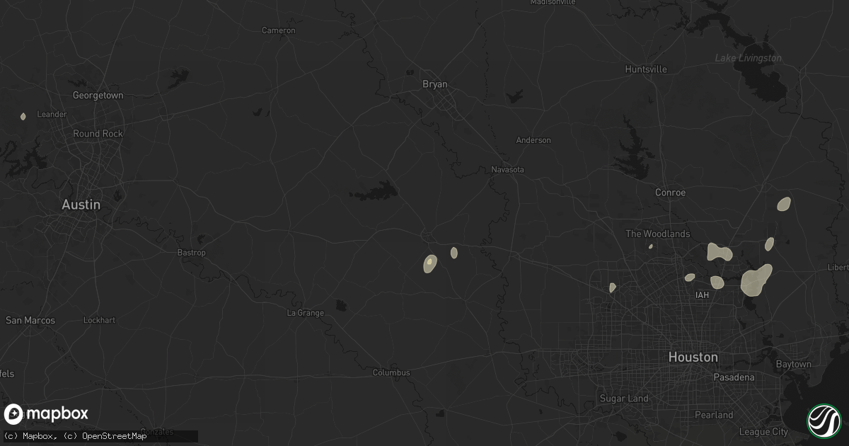 Hail map in Brenham, TX on June 19, 2026