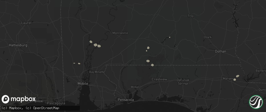 Hail map in Brewton, AL on June 19, 2026