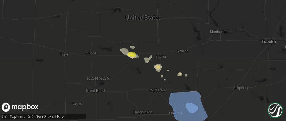 Hail map in Brookville, KS on June 19, 2026