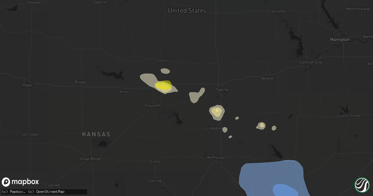Hail map in Brookville, KS on June 19, 2026