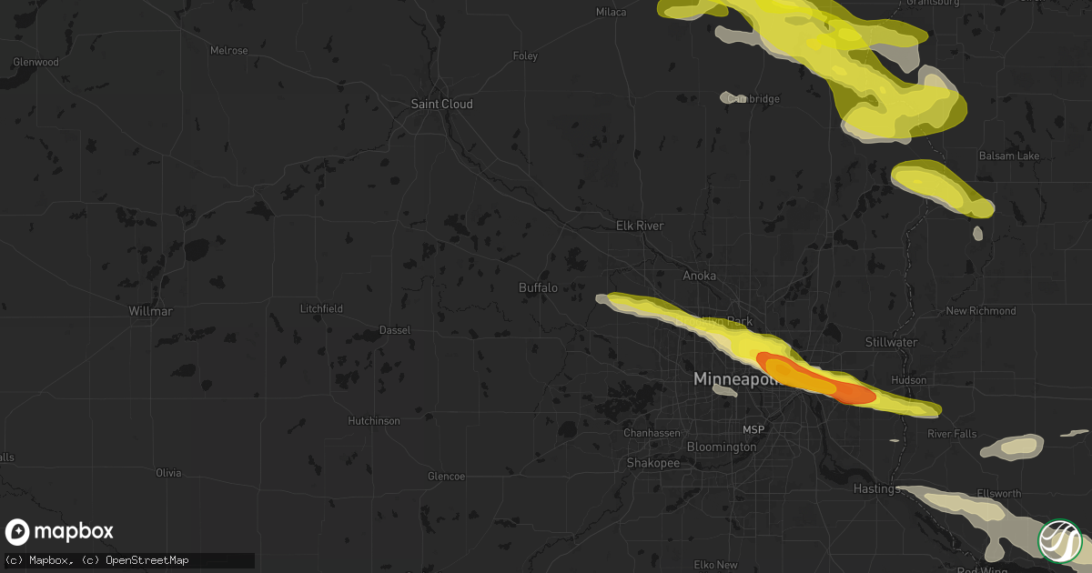 Hail map in Buffalo, MN on June 19, 2026