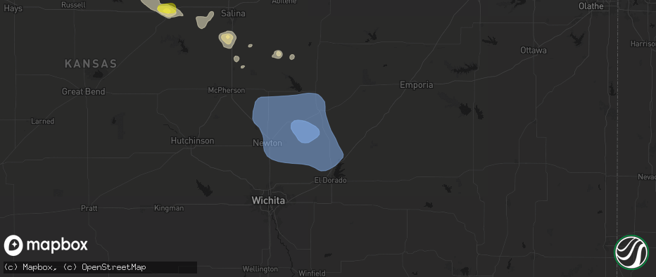 Hail map in Burns, KS on June 19, 2026