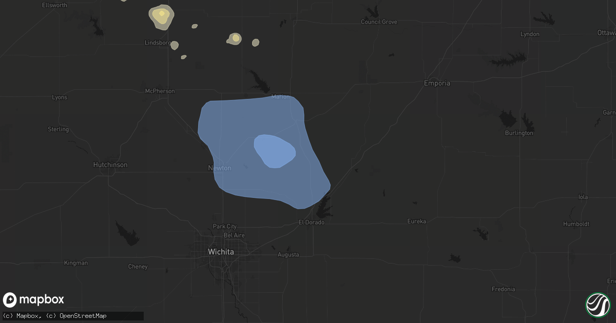 Hail map in Burns, KS on June 19, 2026
