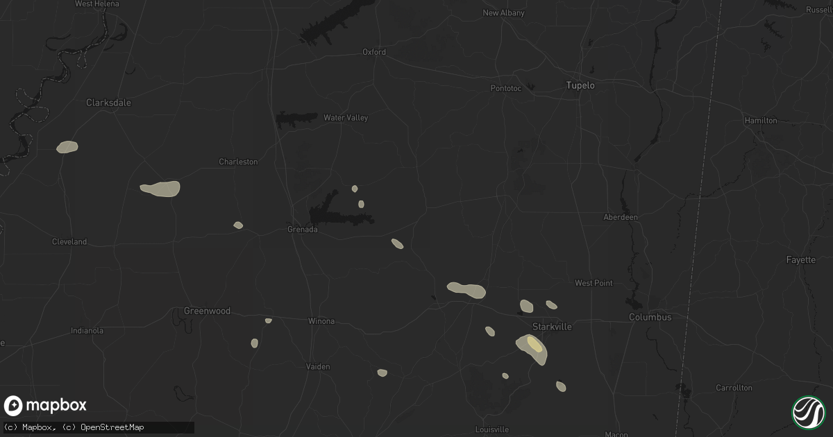 Hail map in Calhoun City, MS on June 19, 2026