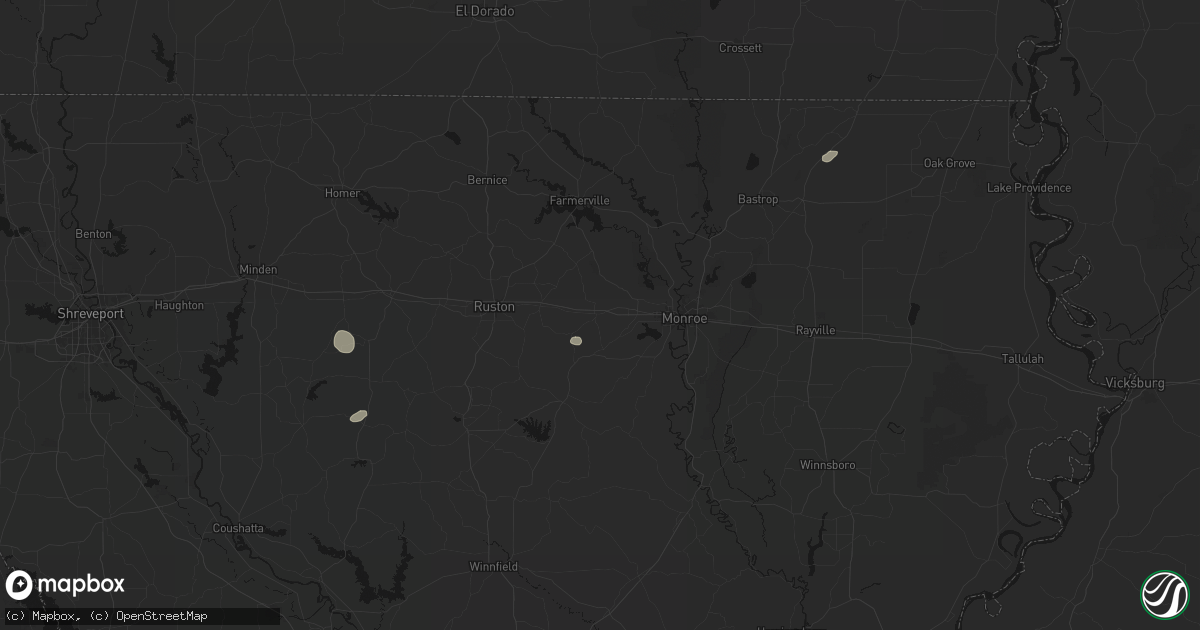 Hail map in Calhoun, LA on June 19, 2026
