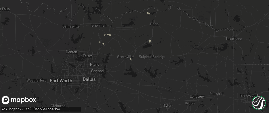 Hail map in Campbell, TX on June 19, 2026