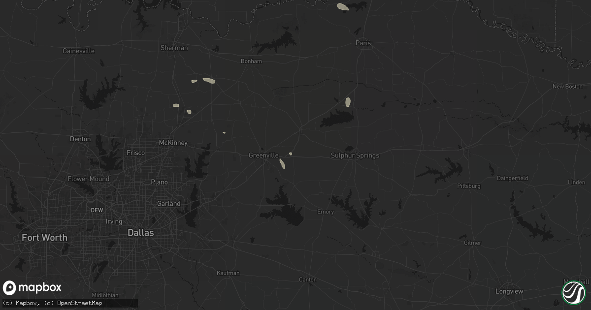 Hail map in Campbell, TX on June 19, 2026