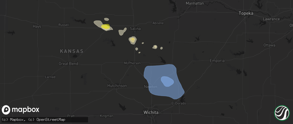 Hail map in Canton, KS on June 19, 2026