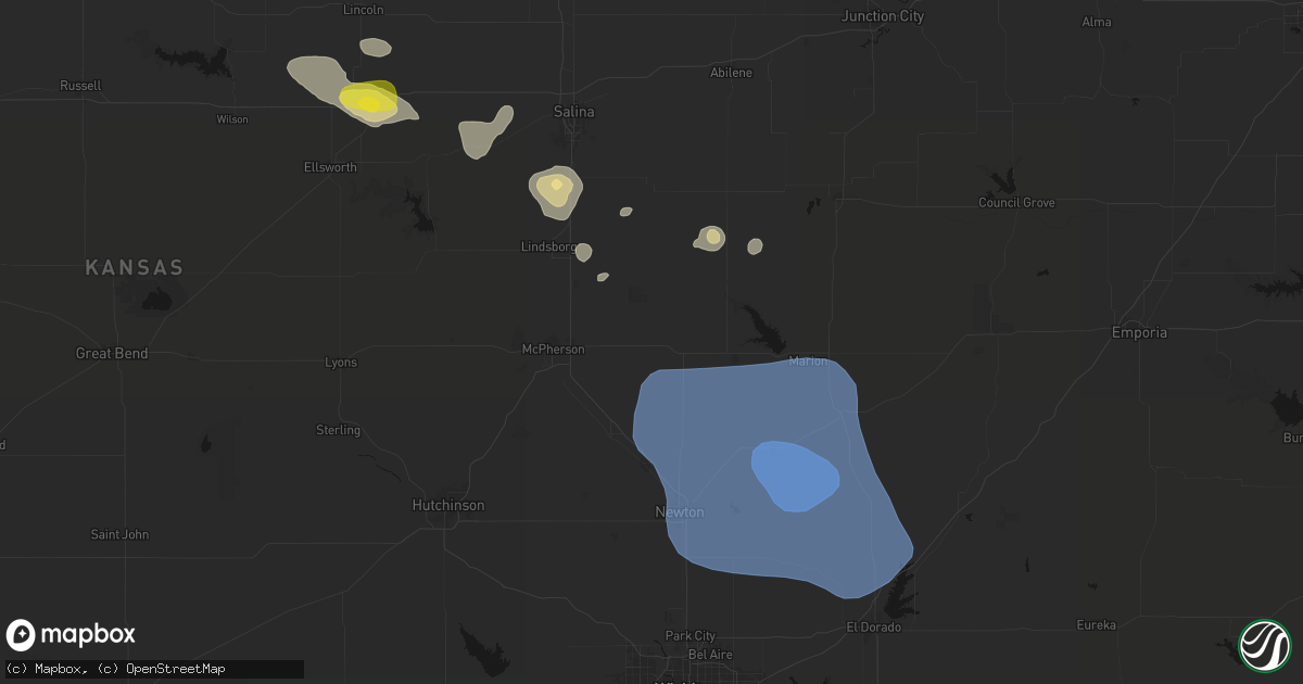 Hail map in Canton, KS on June 19, 2026