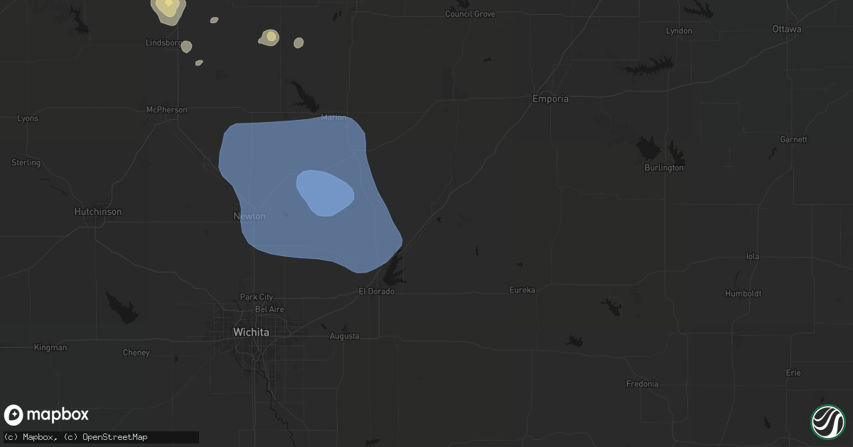 Hail map in Cassoday, KS on June 19, 2026