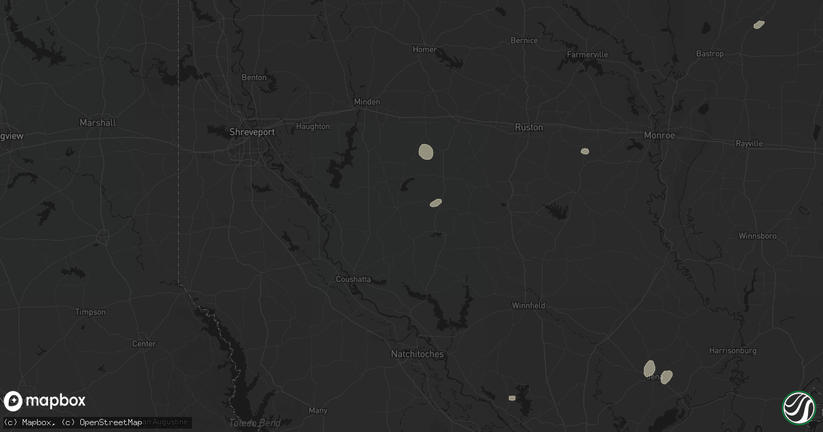 Hail map in Castor, LA on June 19, 2026