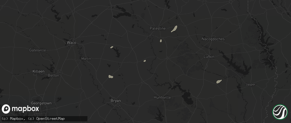 Hail map in Centerville, TX on June 19, 2026