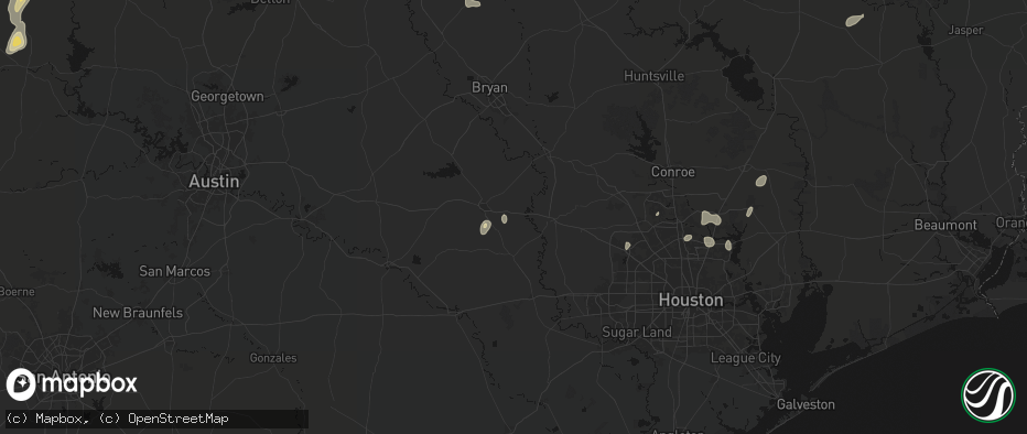 Hail map in Chappell Hill, TX on June 19, 2026