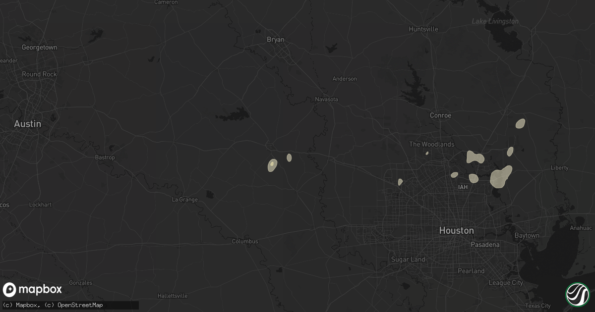 Hail map in Chappell Hill, TX on June 19, 2026
