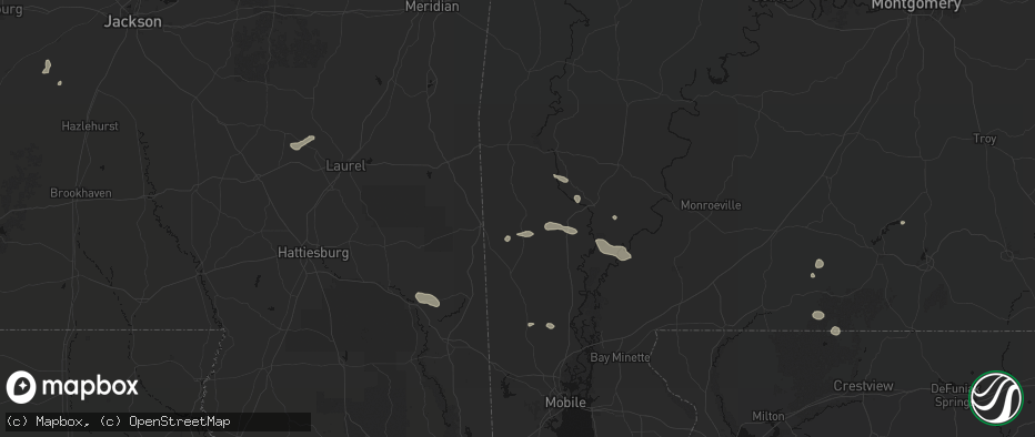 Hail map in Chatom, AL on June 19, 2026