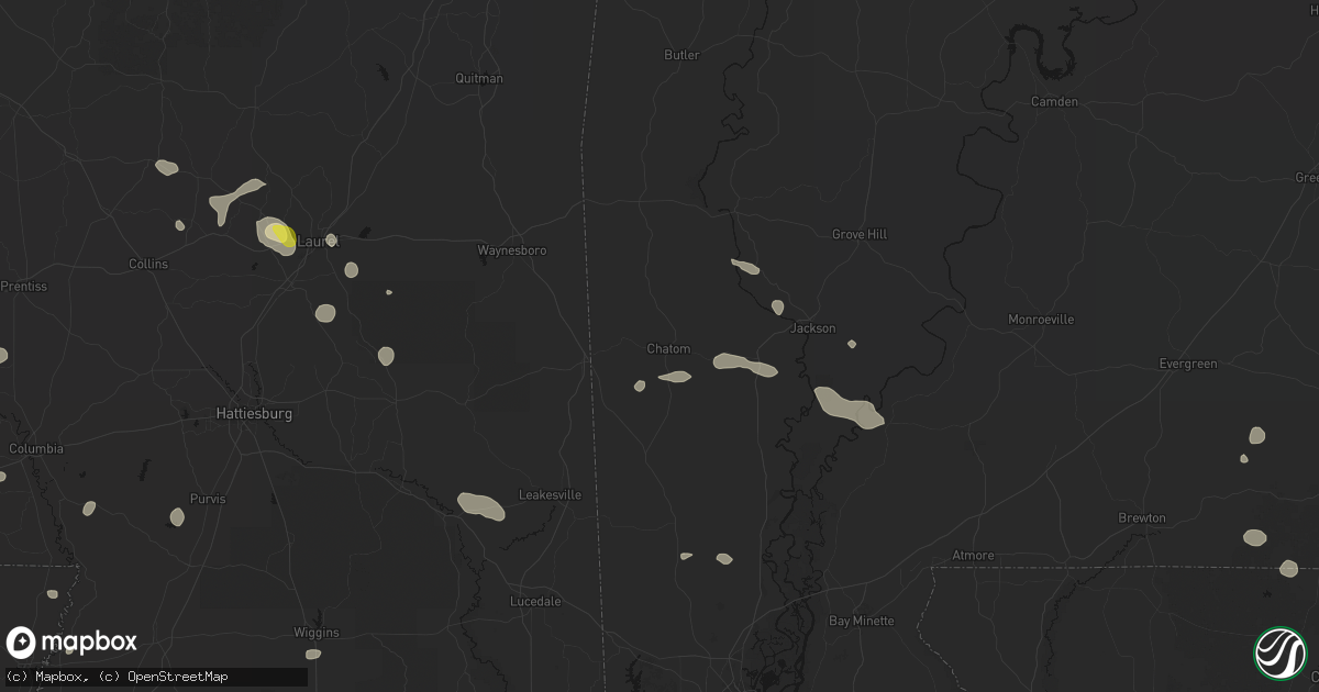 Hail map in Chatom, AL on June 19, 2026