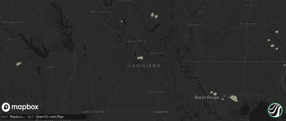 Hail map in Cheneyville, LA on June 19, 2026