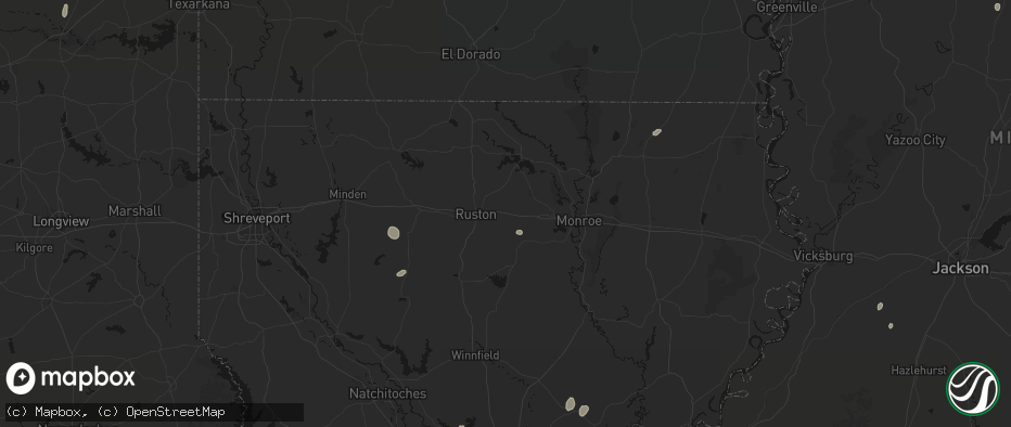 Hail map in Choudrant, LA on June 19, 2026