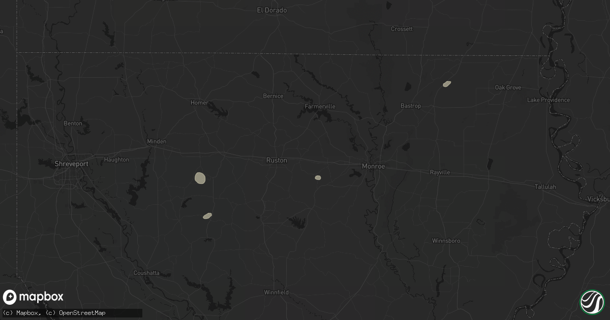 Hail map in Choudrant, LA on June 19, 2026